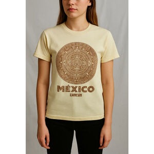 YachtClub México Graphic Tee Aztec Calendar Cream S